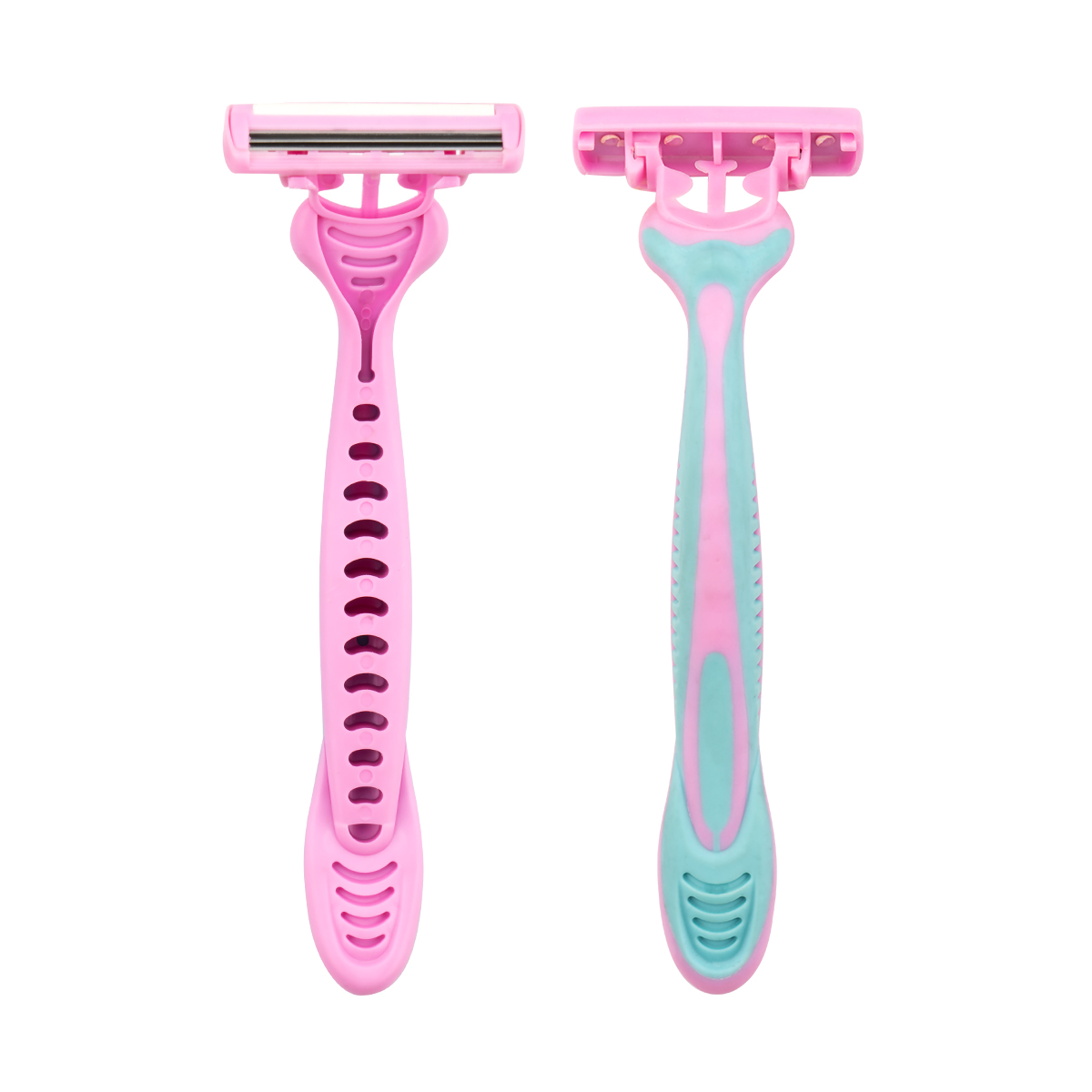 CX-T40 Triple Blade Shaver Razor Rustfrit stål engangsflade skal duaver til kvinder med gummihåndtag
